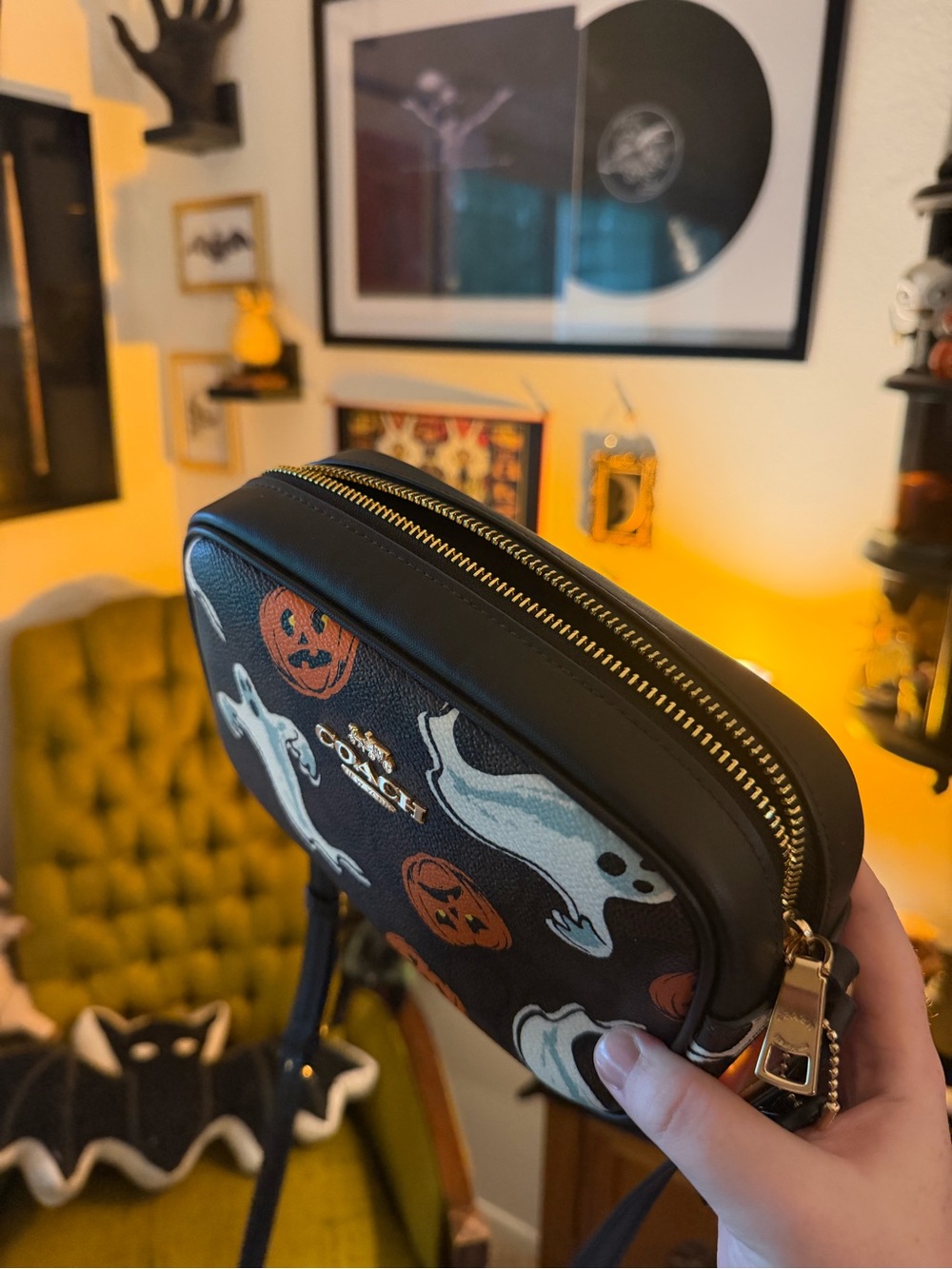 Coach Black Ghost & Pumpkin Crossbody camera Bag - Picture 4 of 4